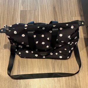 Floral Black Tote Bag